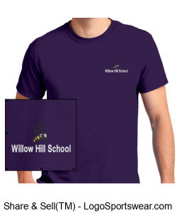 Embroidered purple bee T #1 Design Zoom